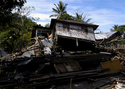 A destroyed house in Banda Aceh