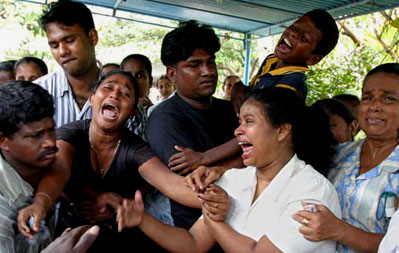 A family grieves in Sri Lanka