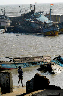 Overturned boats
