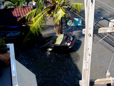 A submerged car in Thailand