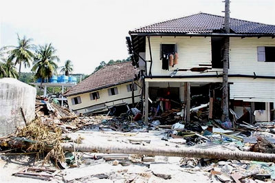 A destroyed house in Phi Phi, Thailand